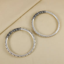 Varsha Ethnic Pattern Silver Kada Anklets