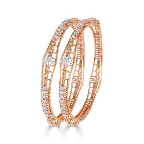 Sana Graceful Diamond Floral Bangles