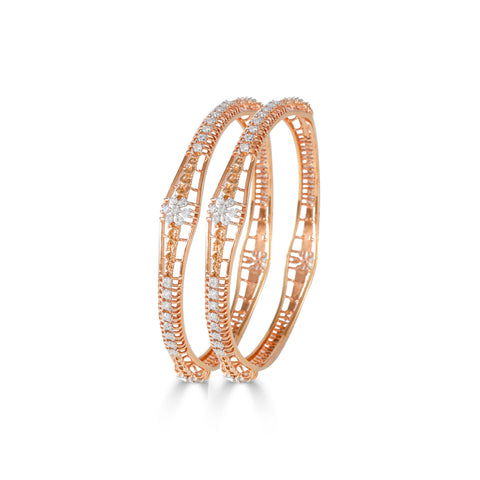 Sana Graceful Diamond Floral Bangles