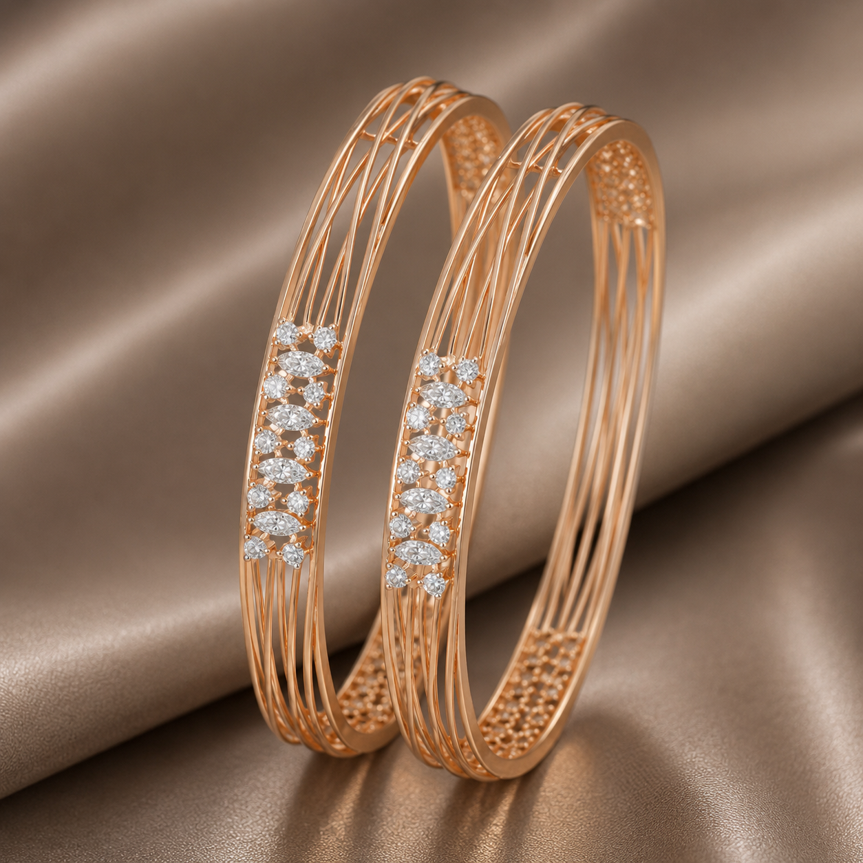 Anaya Criss Cross Diamond Elegance Bangles
