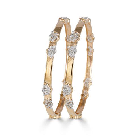 Nisha Floral Charm Diamond Bangles