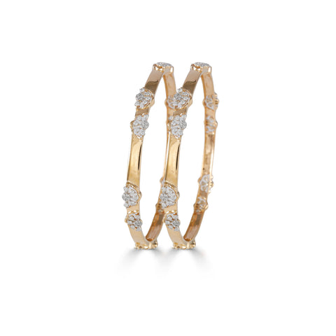 Nisha Floral Charm Diamond Bangles