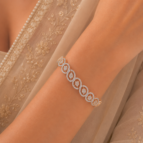 Dual Tone Festive Design Diamond Bangles