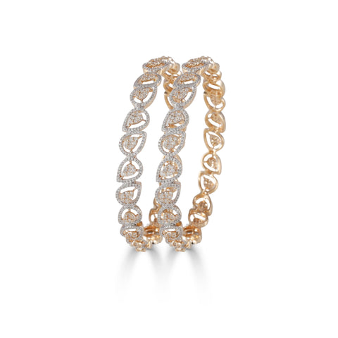 Dual Tone Festive Design Diamond Bangles