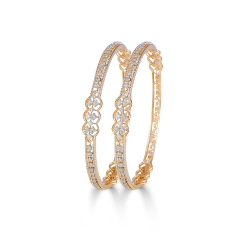 Mira Floral Elegance Diamond Bangles