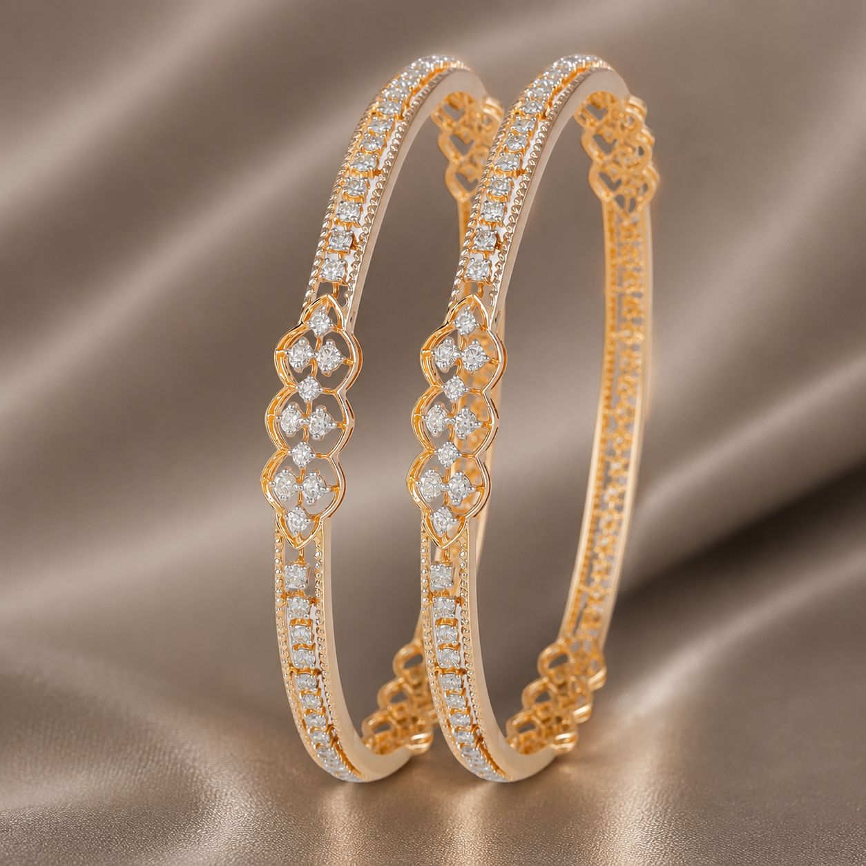 Mira Floral Elegance Diamond Bangles