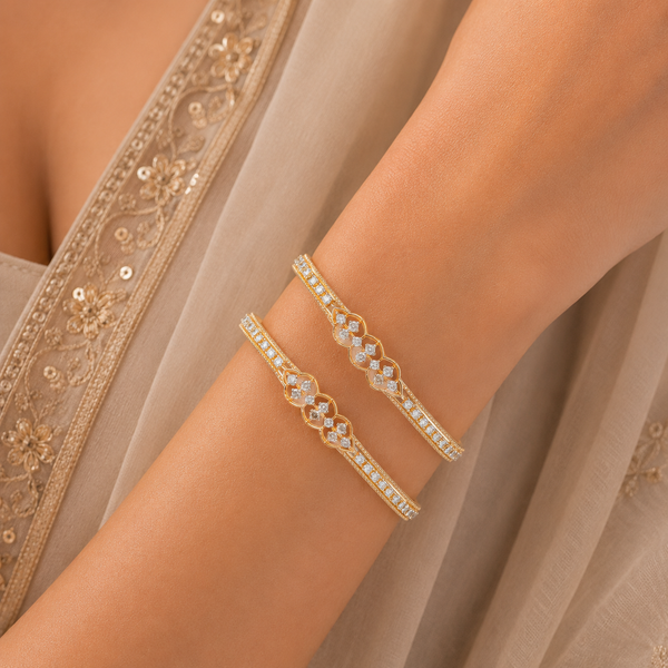 Mira Floral Elegance Diamond Bangles