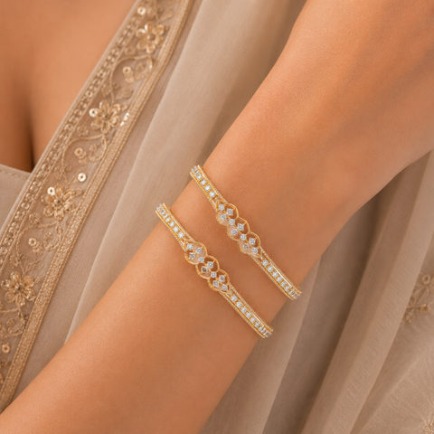Mira Floral Elegance Diamond Bangles