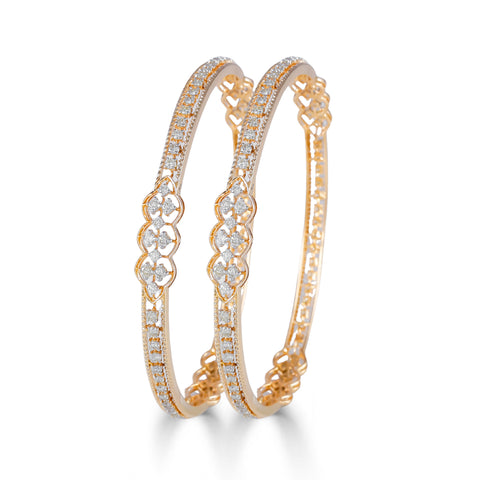 Mira Floral Elegance Diamond Bangles