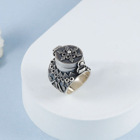 Pooja Intricately Design Silver Ring