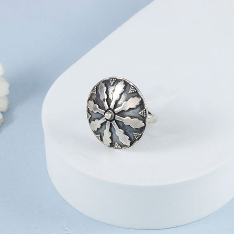 Tara Striking Unique Design Silver Ring