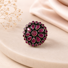 Reya Antique Floral Silver Ring