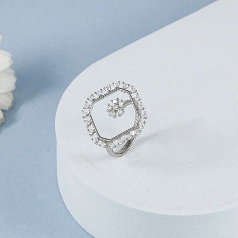 Jaya Sparkling Cubic Silver Cz Ring