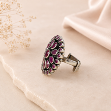 Reya Antique Floral Silver Ring