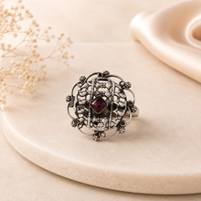 Gauri Regal Antique Charm Silver Ring