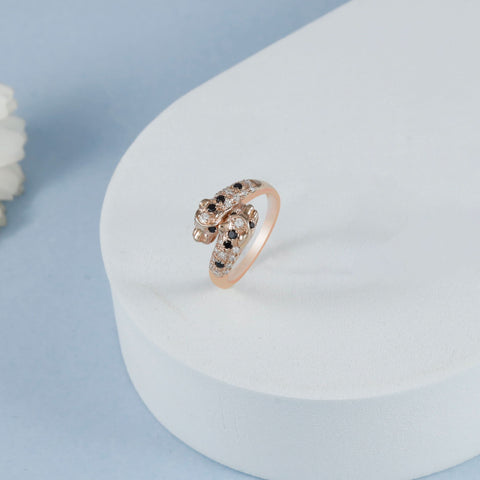 Tanvi Snake Design Cz Silver Ring