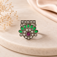 Ishita Antique Multi Stone Silver Ring