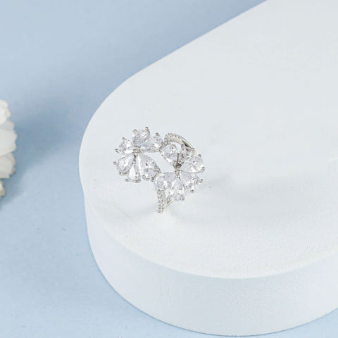 Nitya Sparkling Dazzle And Charm Silver Cz Ring