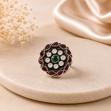 Payal  Floral Stone Designe Silver Ring
