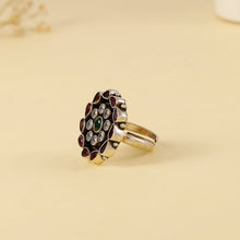 Payal  Floral Stone Designe Silver Ring