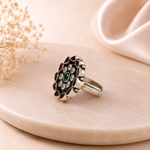 Payal  Floral Stone Designe Silver Ring