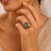 Rhea Unique Sun Charm Silver Ring
