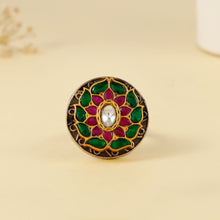 Purvi Regal Petal Charm Silver Ring