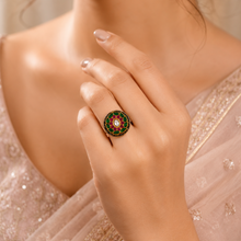 Purvi Regal Petal Charm Silver Ring