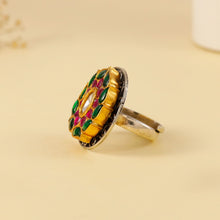 Purvi Regal Petal Charm Silver Ring