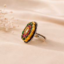 Purvi Regal Petal Charm Silver Ring