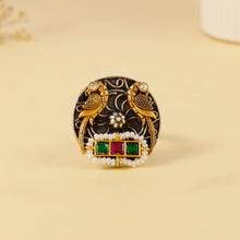 Meher Peacock Bloom Statement Silver Ring