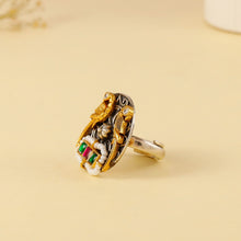 Meher Peacock Bloom Statement Silver Ring