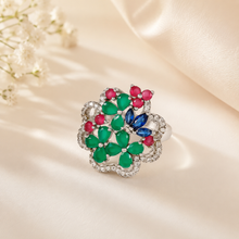 Kiara Floral Fiesta Silver Ring
