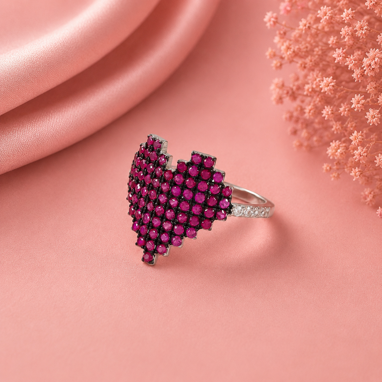 Aarohi Heart Glow Silver Ring