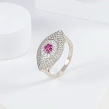 Ira Pink Starburst Silver Ring