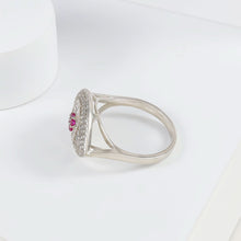 Ira Pink Starburst Silver Ring