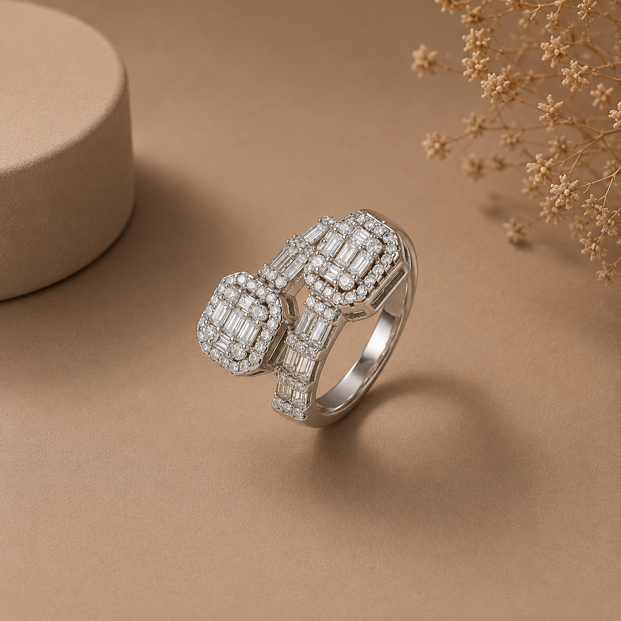 Myra Double Glow Silver Ring