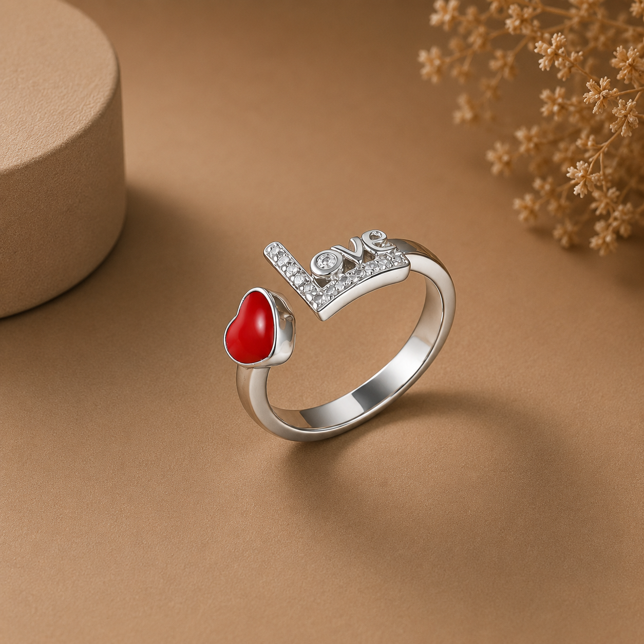 Yuvika Eternal Heart Silver Ring