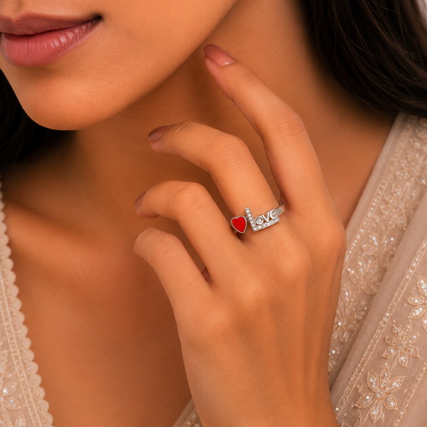 Yuvika Eternal Heart Silver Ring