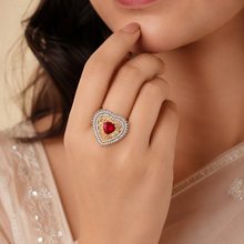 Meera Heart Shine Silver Ring