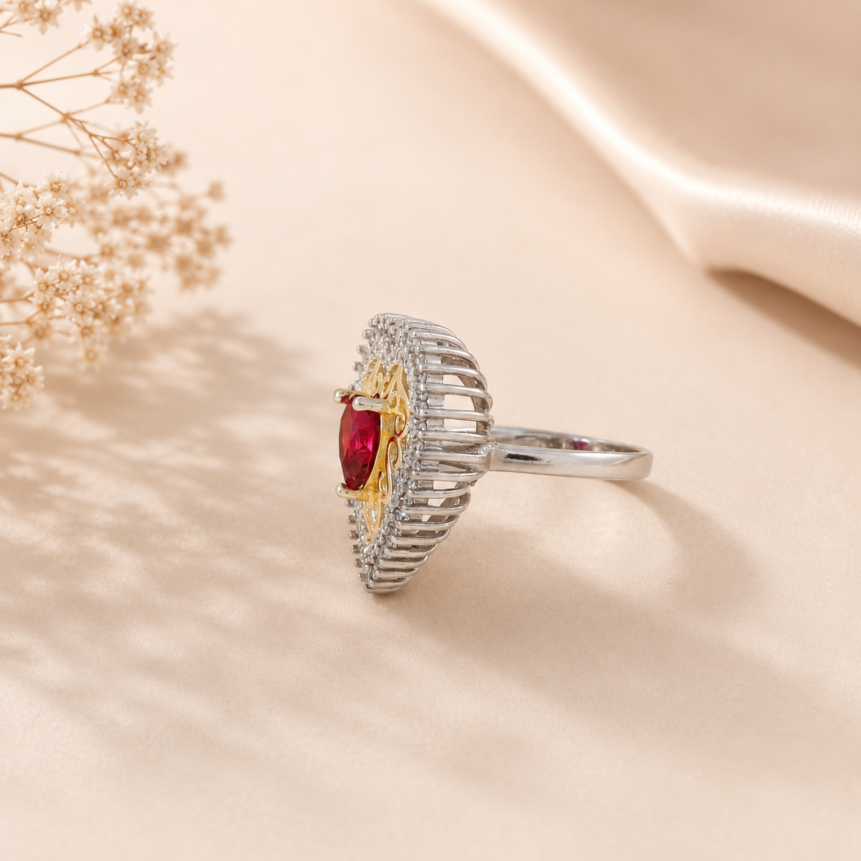 Meera Heart Shine Silver Ring