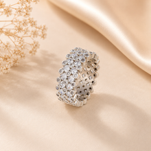 Sara Crystal Cluster Band Silver Ring