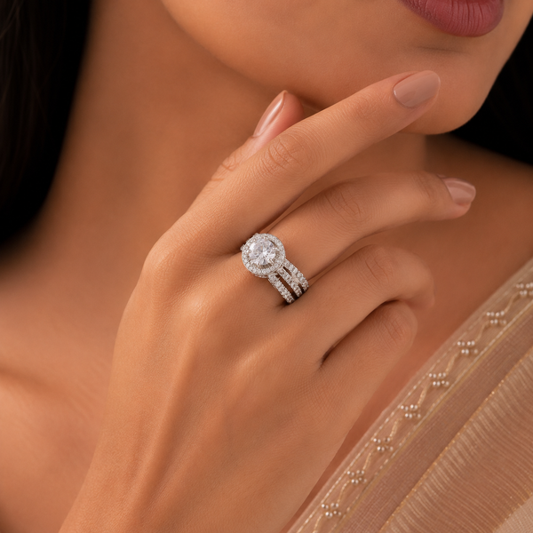 Neha Princess Halo Silver Ring
