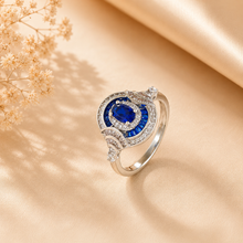 Aditi Blue Gem Elegance Silver Ring