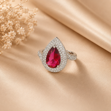 Kavya Ruby Glow Silver Ring