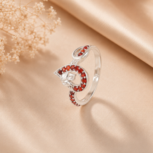 Aadhya Leaf Crystal Silver Ring