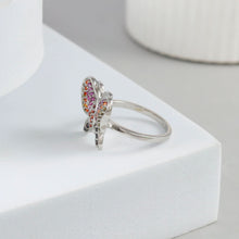 Yashvi Colorful Butterfly Silver Ring