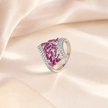 Kiasha Pink Baguette Shine Silver Ring