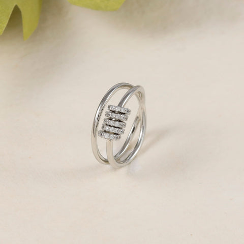 Siya Shimmer Coil Design Silver Ring