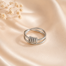 Siya Shimmer Coil Design Silver Ring